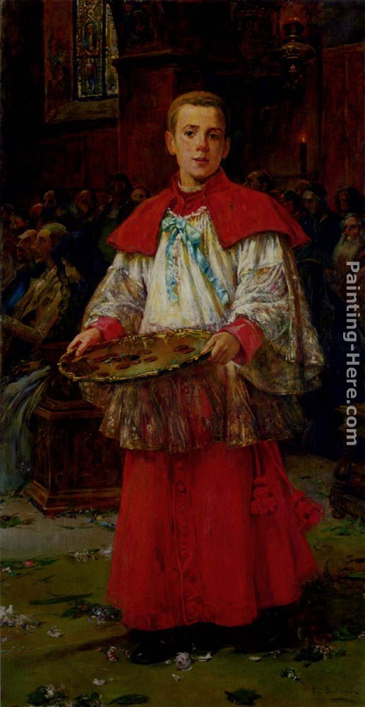 The Acolyte painting - Jose Benlliure y Gil The Acolyte art painting